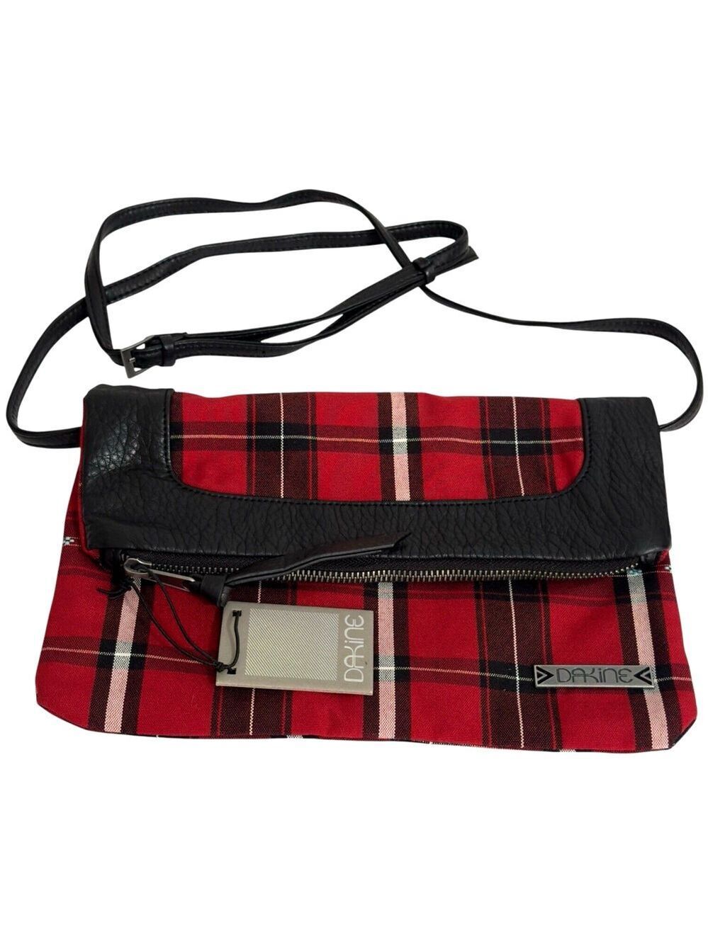 NWT Dakine Jacinta Crossbody Shoulder Fold Over Convertible Bag Red Plaid